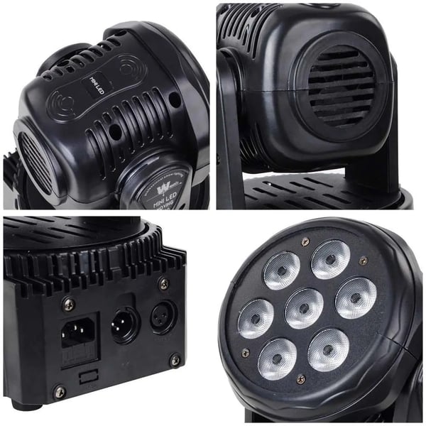 LED Vaskelys, 7x12W, RGBW, 12/16 DMX Kanaler, AC Strømkilde, Luminous Flux 2000-82000