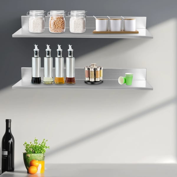 Förvaringshylla, Robust Rostfritt Stål, Väggmonterad Design,Silver