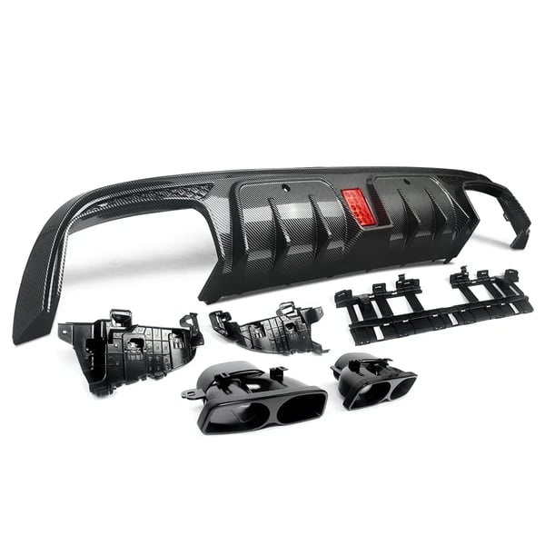 Bageste kofanger diffuserlip, passer til 2015-2021 C63/C63S/C43, AMG sportkofanger kompatibel,som vist