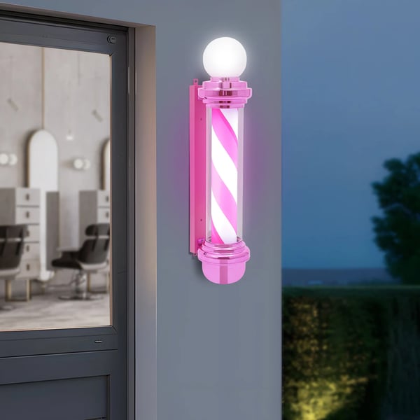 Barberstang Lys, Rotationsdesign, Energi Effektiv LED,Lyserød