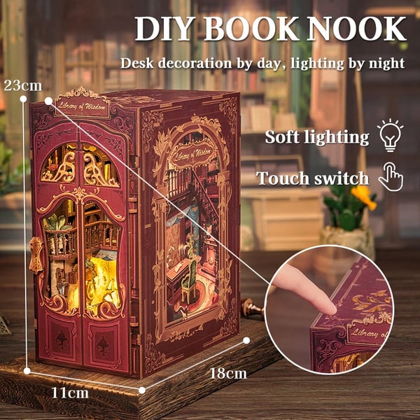 Bogkrog Kit, DIY Samling, Unik Skrivebordsdekoration,Biblioteket af Visdom