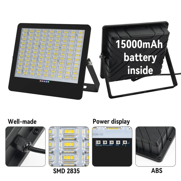 Aurinkoenergia LED-ulkovalo, IP65 vedenkestävä, himmennettävä toiminto, kylmä valkoinen