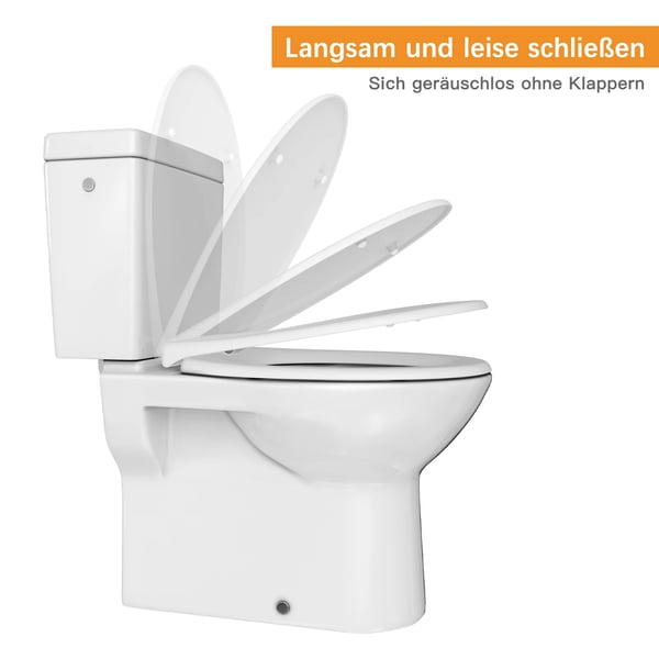 Toiletbræt, Blød Lukke Mekanisme, Hurtig Udgivelsesfunktion,Hvid