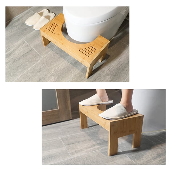 WC-jakkara, säädettävä korkeus, ympäristöystävällinen bambu,Bambu