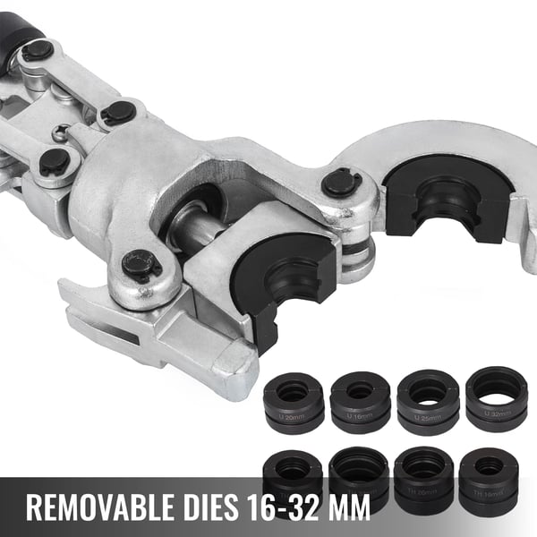 Hydraulisk Rørkrimper, Holdbar Stål Konstruktion, 360° Drejelig Hoved,V12-28 TH16-32