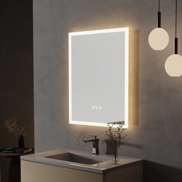 Badeværelsesspejl, Berøringssensor Kontrol, Vandtæt Design,15.7x19.7 tommer