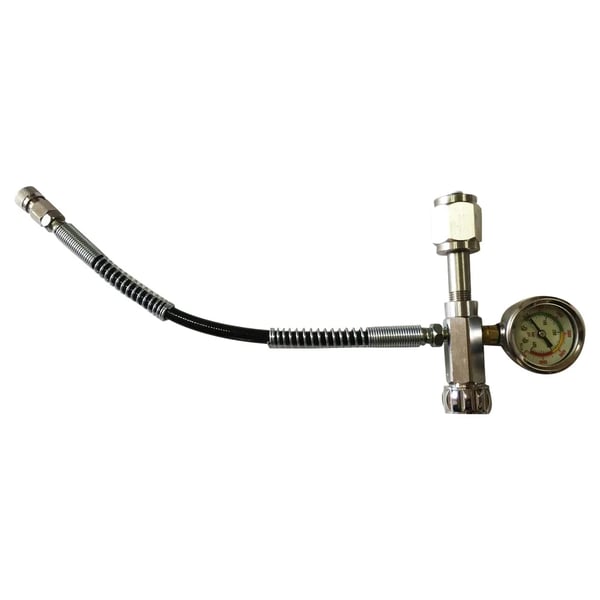 Trykmåler, 4500 PSI, 60 cm Slange, 8 mm Udstødningsgevind, 1/2 Hurtig Indsættelse, Kugletype Struktur
