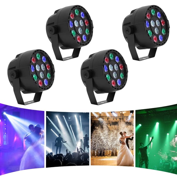 LED Par Lys, 12W, 90-240V, 4 Pakker, Scanningsvinkel 15°, Vægt 4,85 lbs