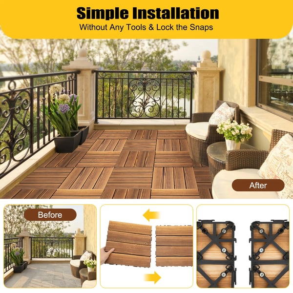 Patio-laatat, Liitettävyys, Ekologiset Materiaalit,Ruskea 36KPL 30x30cm