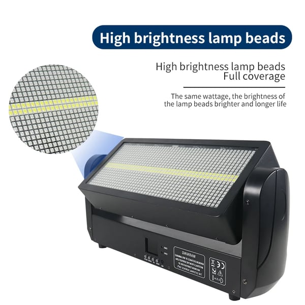 Bevægelseshoved Strobe Lys, 400W, DMX512 Kontrol,EU stik, RGBW