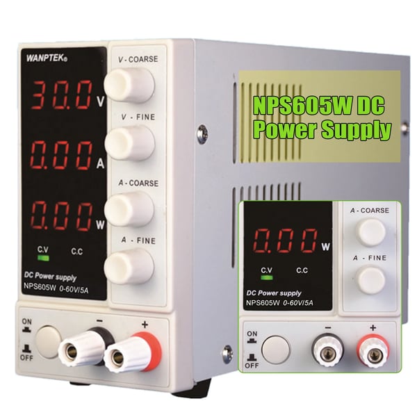 DC Reguleret Strømforsyning, 300W Udgangseffekt, 0-60V Udgangsspænding, 0-5A Strømområde, 220V Indgangsspænding, LED Display