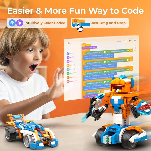 Robot Byggeri Sæt, 12-i-1 Modeller, Programmerbar App Kontrol,600 Stykker