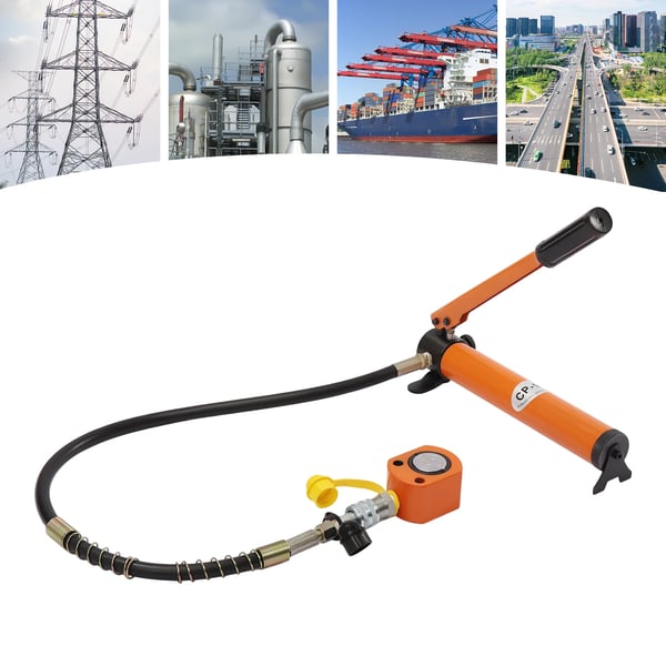 Hydraulisk Ram Cylindrisk Jack, 10 Ton Kapacitet, Ergonomisk Håndtag,Appelsin