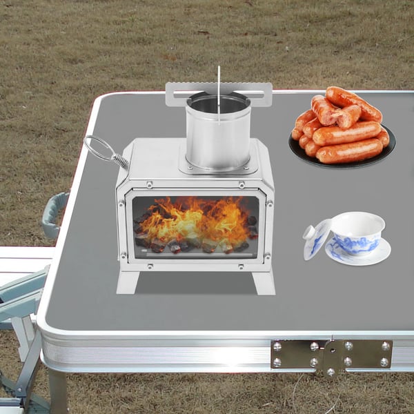 Campingkök, Lättviktig Design, Effektiv Förbränning,Silver