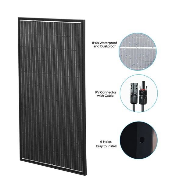 Aurinkopaneeli, 200W Maksimiteho, Monokiteiset Solut,1 kpl 200W