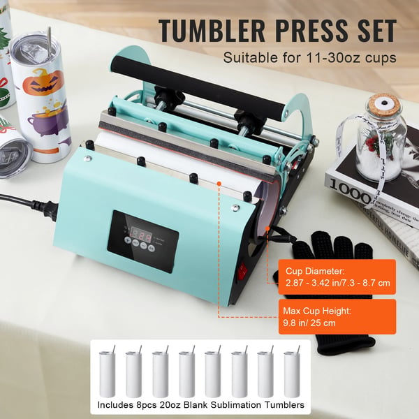 Tumbler Varmepresser, Hurtig Sublimation, Bred Kompatibilitet,lys grøn