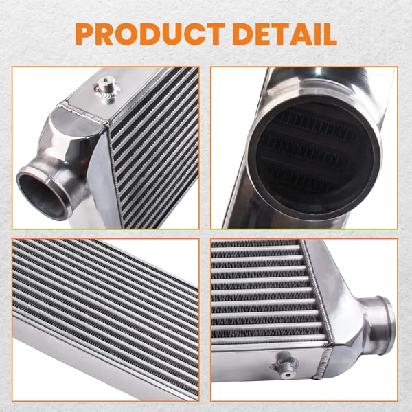 Intercooler, 3 Tommer Indløb/Udløb, Rør & Fin Kerne, Aluminium Sæt