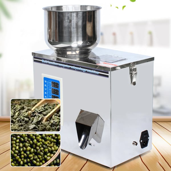 Automatisk liten granulatfyllningsmaskin, LCD digital display, högkvalitativt rostfritt stål,packmaskin