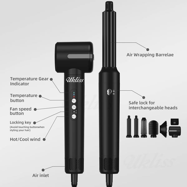 Hårstyler & Tørre, Automatisk Krølle, Ion Pleje Teknologi,EU stik