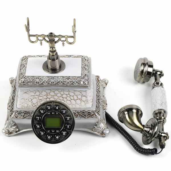 Skrivebordsdialetelefon, Harpiksmateriale, Ledningsdesign, 24*27*16,5 cm, Bordmontering, Samling påkrævet
