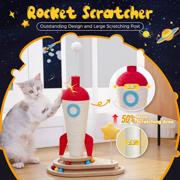 Katteskraber, Raketdesign, Interaktivt Legetøj,M, AMT0321BG