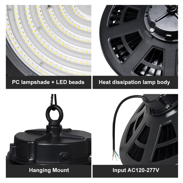 LED High Bay Lys, 6000K, IP65 Vandtæt,UFO 400W