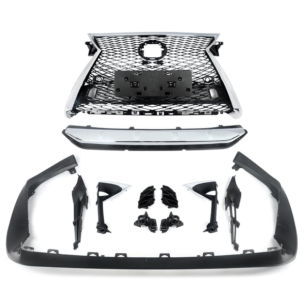 Frontgitter, kompatibel med Lexus RX350 RX350L RX450h 2016 - 2019, sportstil, ABS-materiale,Krom
