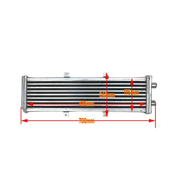 Intercooler varmeveksler, aluminiumlegering, 70 x 24 cm, universel pasform, effektiv ydeevne