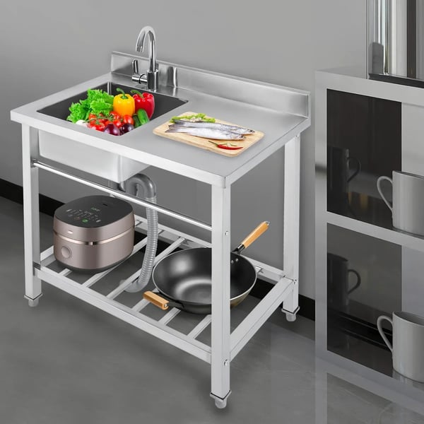 Vask, Fritstående Design, Rustfrit Stål Konstruktion,Sølv
