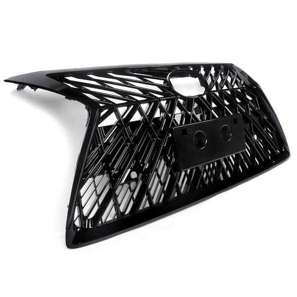 Front Bumper Øverste Grill, Holdbar ABS Konstruktion, Nem Installation,Glans Sort
