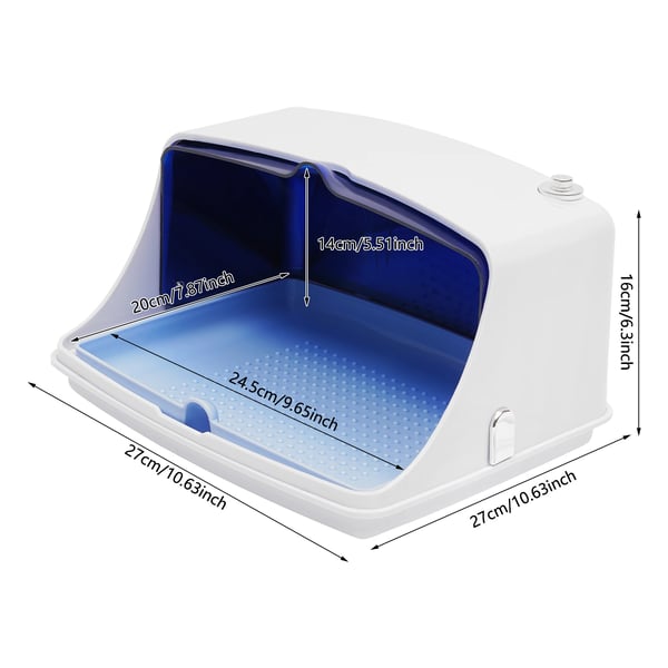 UV Sterilisatorboks, 5W Effekt, 220V-240V Spænding, Kompakt Størrelse 29x22x17cm, Desinfektionsrum 27x21x15cm, CE Certificeret