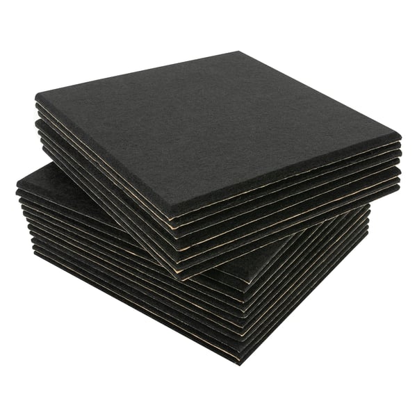 Akustiske paneler, 18 stykker, polyesterfiber materiale, hver panel 30 x 30 cm, 9 mm tykkelse, firkantet form