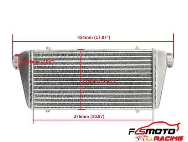 Aluminium Intercooler, Kompakt Design 280x300x70mm, 3 Tommer Indløb/Udløb, Holdbar Konstruktion