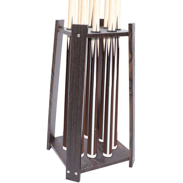 Billardkøholder, 8-huls design, robust trækonstruktion,Brun