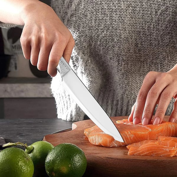 Kniv sæt, rustfrit stål, blad længde 20,5 cm, håndtag længde 13 cm, ergonomisk design, miljøvenlig