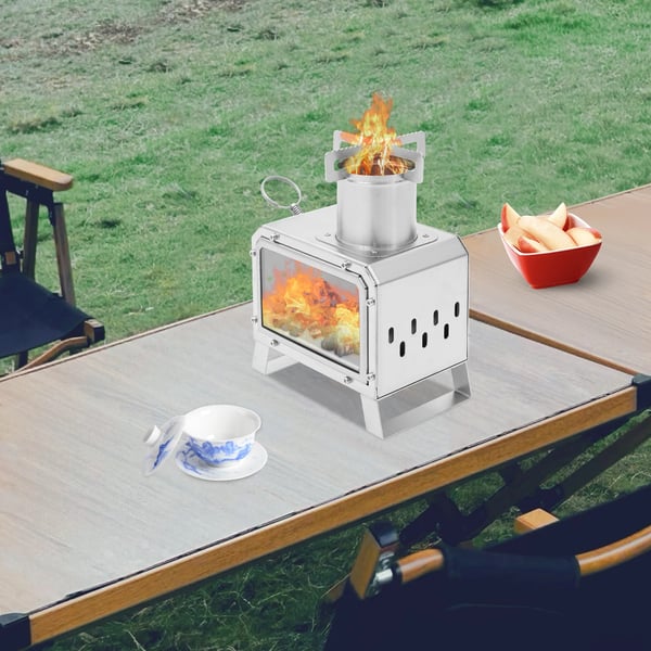 Campingkök, Lättviktig Design, Effektiv Förbränning,Silver