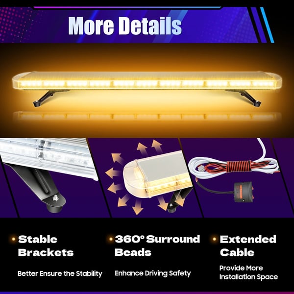 Strobe Light Bar, 96 LED'er, Fjernbetjeningsfunktion,HVID
