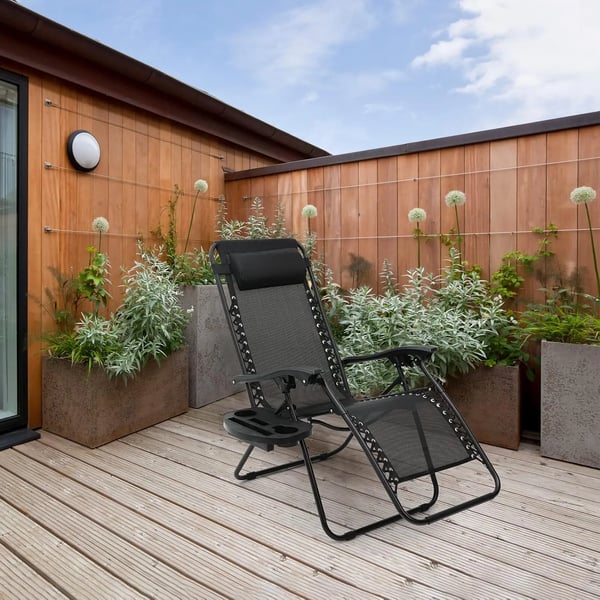 Foldbar havestol, Stålramme, Belastningsevne 140 kg, Dimensioner 90 x 64 x 110 cm, Justerbare liggende positioner, Ergonomisk design