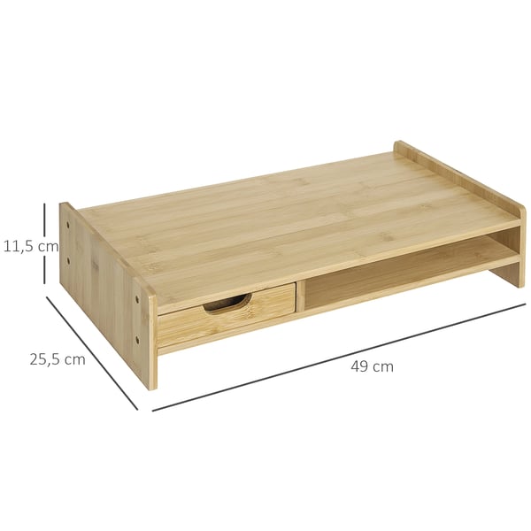 Monitorstand, Bambusmateriale, Ergonomisk Design,Naturlig