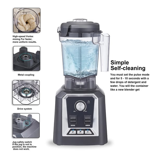 Blender, 2200W, 2L Kapacitet,EU stik, Med 600ml kop