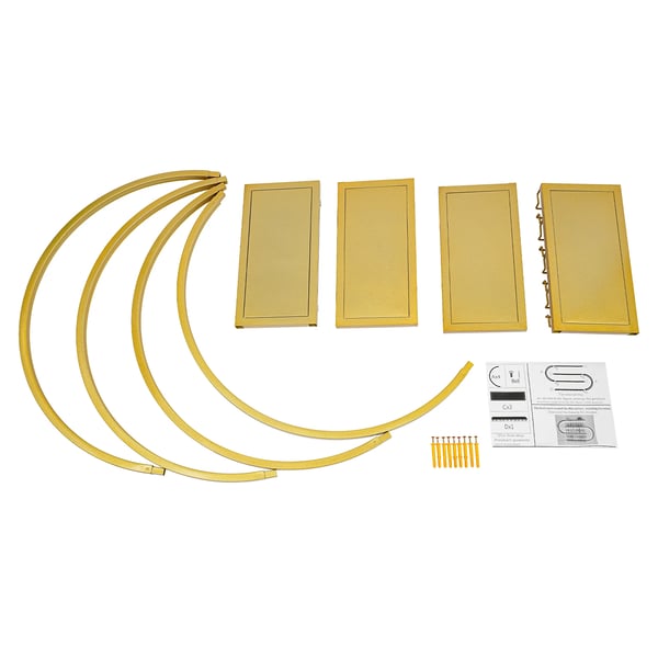 Vægmonteret Vinreol, 4 Niveauer, Stilfuldt Design,Guld