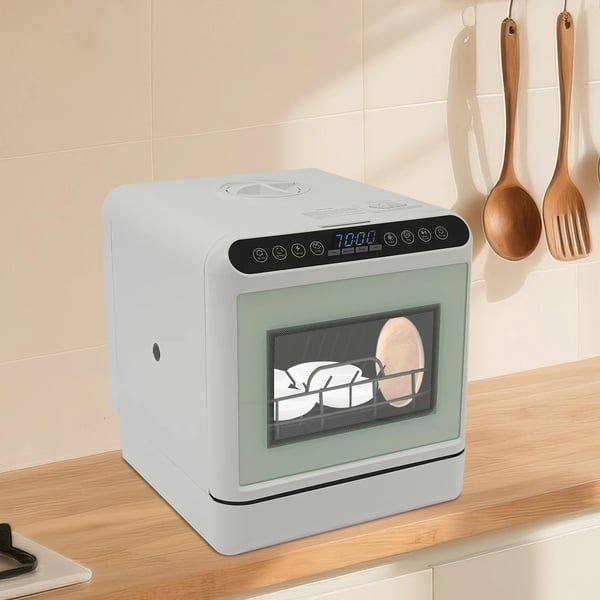 Mini opvaskemaskine, 1100W, 6L tankkapacitet, 220V-240V, berøringskontrol, 4 vaskeprogrammer