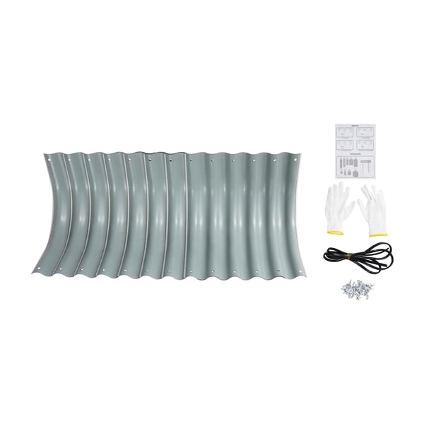 Rund Hævet Havebed, 60x60x43 cm, 11,97 kg Nettovægt, Aluminium-zink Belagt Stålmateriale, Gulvstående, 2 Stykker