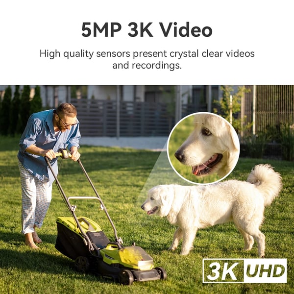 Udendørs Sikkerhedskamera, AI Menneskeopdagelse, To-Vejs Lyd,EU stik, Cruiser 2C 5MP, 3.6mm