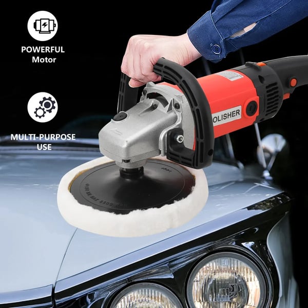 Bilpolermaskin, 1400 watt, 230V, upp till 3000 RPM, Ø180 mm skiva, 3.25 kg