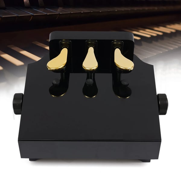 Piano Pedal Forlænger, Justerbar Højde 13,5-23cm, Tre Guldbelagte Pedaler, Egnet til Aldre 4-12, Holdbart ABS Materiale, Letvægts på 5,1kg
