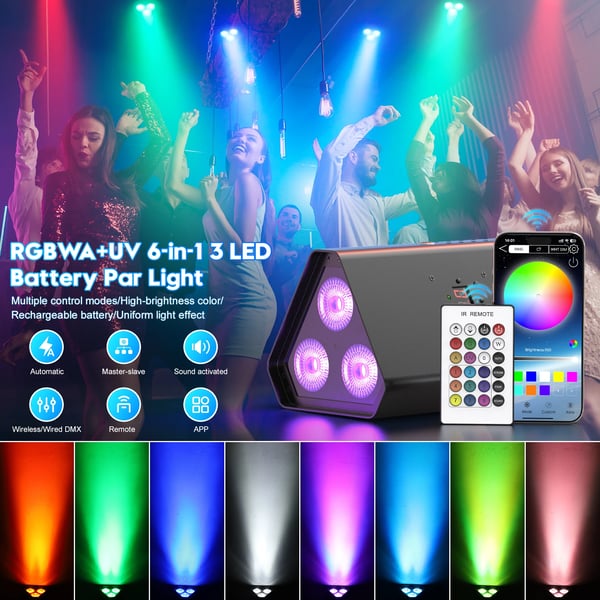 Lava valo, RGBWA+UV, langaton ohjaus,4Pcs, EU Plug
