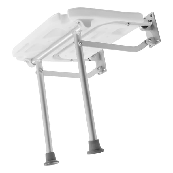 Duschstol, Väggmonterad, Halkfri Fällbar Design,VIT