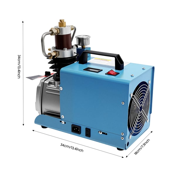 Højtrykskompressor, 400 Bar Maksimalt Tryk, 800W Motor,Blå