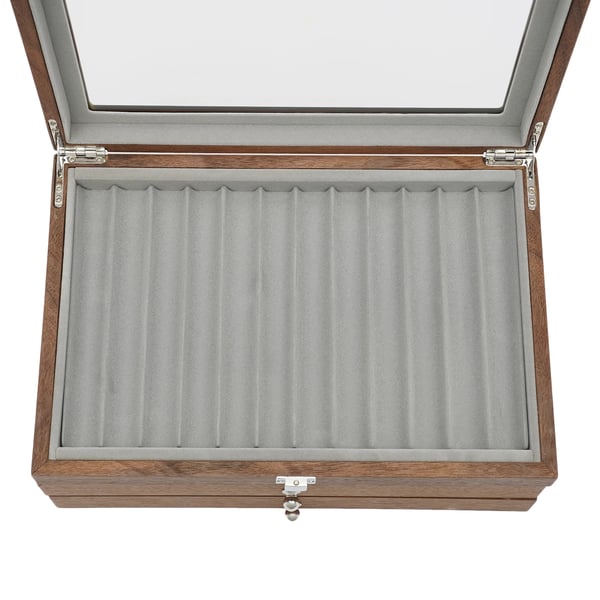 Pennask, 34 fack, sammetfoder, 31 cm x 20 cm x 12,5 cm, retro stil